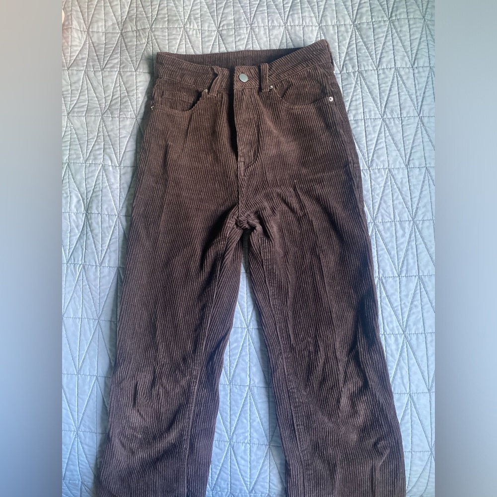 SHEIN brown courdoroy pants, size XS